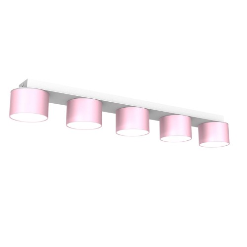 LAMPAMI - lampa dla dziewczynki, lampa do pokoju dziecięcego, lampa dziecięca, lampa sufitowa do pokoju dziecka DIXIE Pink/White 5xGX53