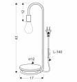 LAMPAMI - lampka industrialna czarna ze złotym  ABI szkic