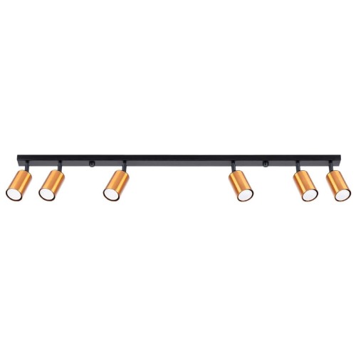 LAMPAMI - miedziana lampa sufitowa, lampa przysufitowa, lampa sufitowa do salonu WINX 6L