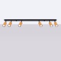 LAMPAMI - miedziana lampa sufitowa, lampa przysufitowa, lampa sufitowa do salonu WINX 6L