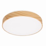 Plafon ledowy biały z pilotem oprawa kolor drewno 38 cm 3000/4000/6000K 24W LED FIGARO
