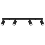 Czarna lampa sufitowa listwa ryflowana spot 4xGU10, plafon KARBON 4L
