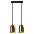 LAMPAMI - lampa wisząca złota, lampa do salonu złota, lampa wisząca podwójna, złota lampa nad stół NILO