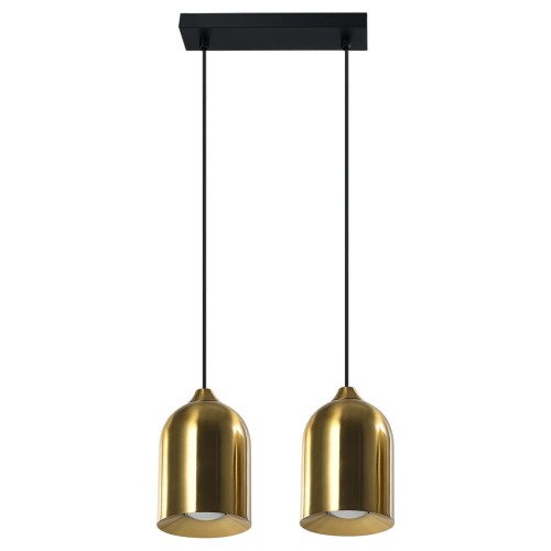 LAMPAMI - lampa wisząca złota, lampa do salonu złota, lampa wisząca podwójna, złota lampa nad stół NILO