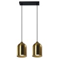 LAMPAMI - lampa wisząca złota, lampa do salonu złota, lampa wisząca podwójna, złota lampa nad stół NILO