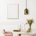 LAMPAMI - lampa wisząca złota, lampa do salonu złota, pojedyncza lampa wisząca, złota lampa nad stół NILO