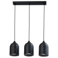 LAMPAMI - lampa nad stół, potrójna lampa wisząca, lampa wisząca czarna, lampa industrialna  NILO
