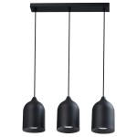 Czarna lampa wisząca potrójna metalowa 3xGU10 NILO 