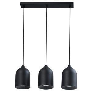 Czarna lampa wisząca potrójna metalowa 3xGU10 NILO 
