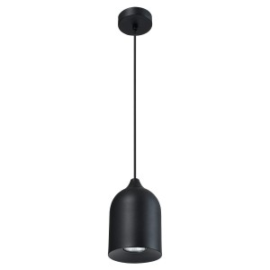 Czarna lampa wisząca pojedyncza metalowa 1xGU10 NILO