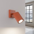 LAMPAMI - lampa ścienna, ryflowany kinkiet do salonu, kinkiet nowoczesny, kinkiet do sypialni KARBON ochra czerwona