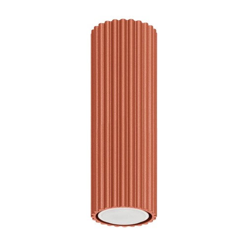 LAMPAMI - lampa sufitowa tuba, tuby sufitowe, lampa tuba świetna, tuba sufitowa ryflowana KARBON 20 ochra czerwona