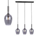 LAMPAMI - lampa wisząca dymiona, lampa do salonu, lampa wisząca potrójna, lampa nad stół LUGANO SMOKED