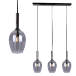 Lampa wisząca potrójna klosze dymione 3xE14 LUGANO SMOKED