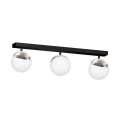 LAMPAMI - lampa sufitowa do salonu klosze białe kule, lampa sufitowa do salonu, lampa nad stół, lampa szklane kule SFERA BLACK/CHROME