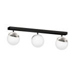  Lampa sufitowa czarna listwa klosze białe kule 3xE14 SFERA BLACK/CHROME