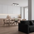 LAMPAMI - lampa sufitowa do salonu klosze białe kule, lampa sufitowa do salonu, lampa nad stół, lampa szklane kule SFERA BLACK/CHROME