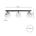 LAMPAMI - lampa sufitowa do salonu klosze białe kule, lampa sufitowa do salonu, lampa nad stół, lampa szklane kule SFERA BLACK/CHROME