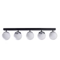 LAMPAMI - lampa sufitowa do salonu klosze białe kule, lampa sufitowa do salonu, lampa nad stół, lampa szklane kule SFERA BLACK/CHROME
