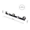 LAMPAMI - lampa sufitowa do salonu klosze białe kule, lampa sufitowa do salonu, lampa nad stół, lampa szklane kule SFERA BLACK/CHROME