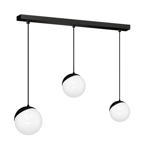 LAMPAMI - lampa sufitowa do salonu klosze białe kule, lampa sufitowa wisząca do salonu, lampa nad stół, lampa szklane kule SFERA BLACK