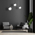 LAMPAMI - lampa sufitowa do salonu klosze białe kule, lampa sufitowa wisząca do salonu, lampa nad stół, lampa szklane kule SFERA BLACK