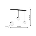 LAMPAMI - lampa sufitowa do salonu klosze białe kule, lampa sufitowa wisząca do salonu, lampa nad stół, lampa szklane kule SFERA BLACK