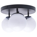 LAMPAMI - lampa sufitowa do salonu klosze białe kule, lampa sufitowa wisząca do salonu, lampa nad stół, lampa szklane kule SFERA BLACK/CHROME