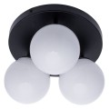 LAMPAMI - lampa sufitowa do salonu klosze białe kule, lampa sufitowa wisząca do salonu, lampa nad stół, lampa szklane kule SFERA BLACK/CHROME