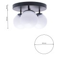 LAMPAMI - lampa sufitowa do salonu klosze białe kule, lampa sufitowa wisząca do salonu, lampa nad stół, lampa szklane kule SFERA BLACK/CHROME