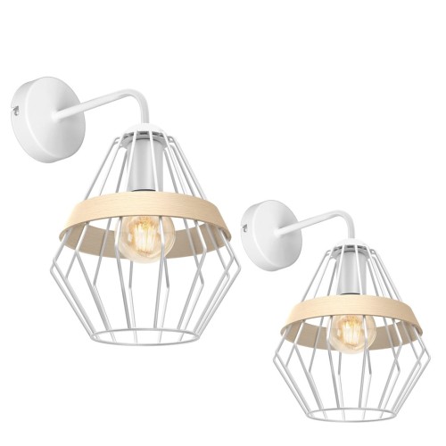 LAMPAMI - biały kinkiet, kinkiet do salonu,  lampa ścienna biała, kinkiet przedpokój, kinkiet nowoczesny biały CLIFF WHITE