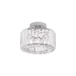 Srebrna lampa sufitowa z kryształami 1xE27 plafon VETRO chrom 