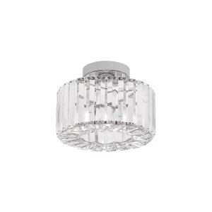 Srebrna lampa sufitowa z kryształami 1xE27 plafon VETRO chrom 
