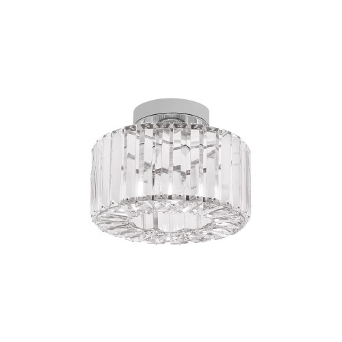 LAMPAMI - lampa kryształowa nowoczesna, srebrna lampa do sypialni, lampa sufitowa do salonu, plafon Vetro chrom