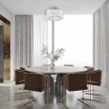 LAMPAMI - lampa kryształowa nowoczesna, srebrna lampa do sypialni, lampa sufitowa do salonu, plafon Vetro chrom