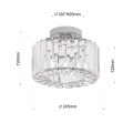 LAMPAMI - lampa kryształowa nowoczesna, srebrna lampa do sypialni, lampa sufitowa do salonu, plafon Vetro chrom