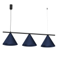LAMPAMI - lampa nad okragły stół, lampa do jadalni, lampa nowoczesna wisząca, niebieska lampa wisząca CAPITAL BLACK/NAVY BLUE