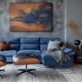 LAMPAMI - lampa nad okragły stół, lampa do jadalni, lampa nowoczesna wisząca, niebieska lampa wisząca CAPITAL NAVY BLUE