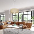 LAMPAMI - lampa wisząca do salonu, lampa boho, lampa sufitowa wisząca z rattanem MARSHALL WHITE / RATTAN