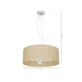 LAMPAMI - lampa wisząca do salonu, lampa boho, lampa sufitowa wisząca z rattanem MARSHALL WHITE / RATTAN