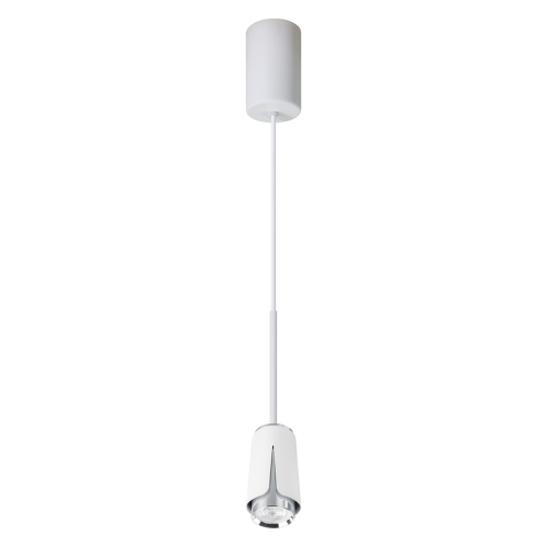 LAMPAMI - lampa wisząca pojedyncza, biała lampa wisząca nowoczesna, biała lampa wisząca do sypialni FLOWER WHITE CHROME