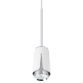 LAMPAMI - lampa wisząca pojedyncza, biała lampa wisząca nowoczesna, biała lampa wisząca do sypialni FLOWER WHITE CHROME