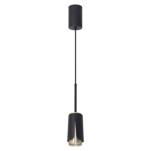 LAMPAMI - lampa wisząca pojedyncza, czarna lampa wisząca nowoczesna, czarna lampa wisząca do sypialni FLOWER BLACK GOLD