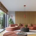 LAMPAMI - ryflowana lampa sufitowa potrójna, lampa przysufitowa spot, lampa sufitowa do salonu KARBON 3L