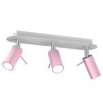 Różowa lampa dziecięca sufitowa regulowana 3xGU10 mini PRESTON PINK/WHITE