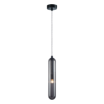 Lampa sufitowa wisząca czarna 148 cm szkło ryflowane 1xG9 PAX BLACK