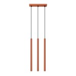 Lampa wisząca potrójna tuby sufitowe  PASTELO 3 ochra czerwona