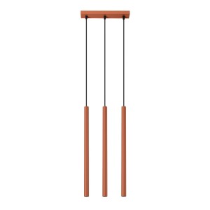 Lampa wisząca potrójna tuby sufitowe  PASTELO 3 ochra czerwona