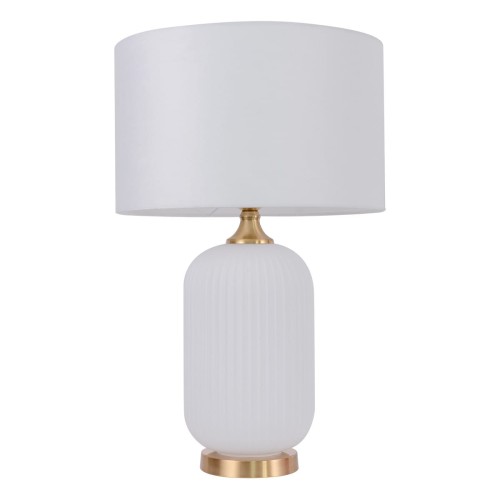 LAMPAMI - lampa stojąca biała ze złotym, lampa do sypialni, ekskluzywna lampa stojąca nowoczesna Tamiza