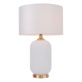 LAMPAMI - lampa stojąca biała ze złotym, lampa do sypialni, ekskluzywna lampa stojąca nowoczesna Tamiza